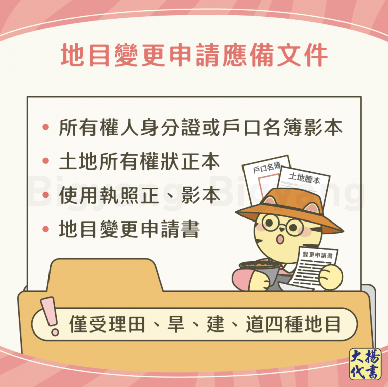 地目變更申請應備文件－大揚代書