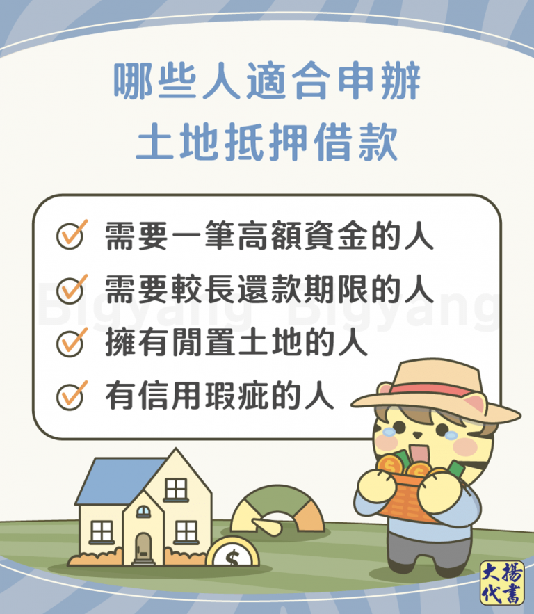 哪些適合人士和申辦土地抵押借款－大揚代書