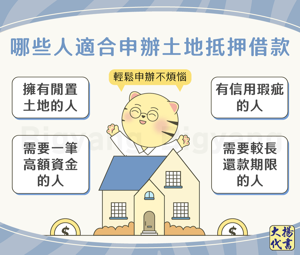 哪些適合人士和申辦土地抵押借款-大揚代書