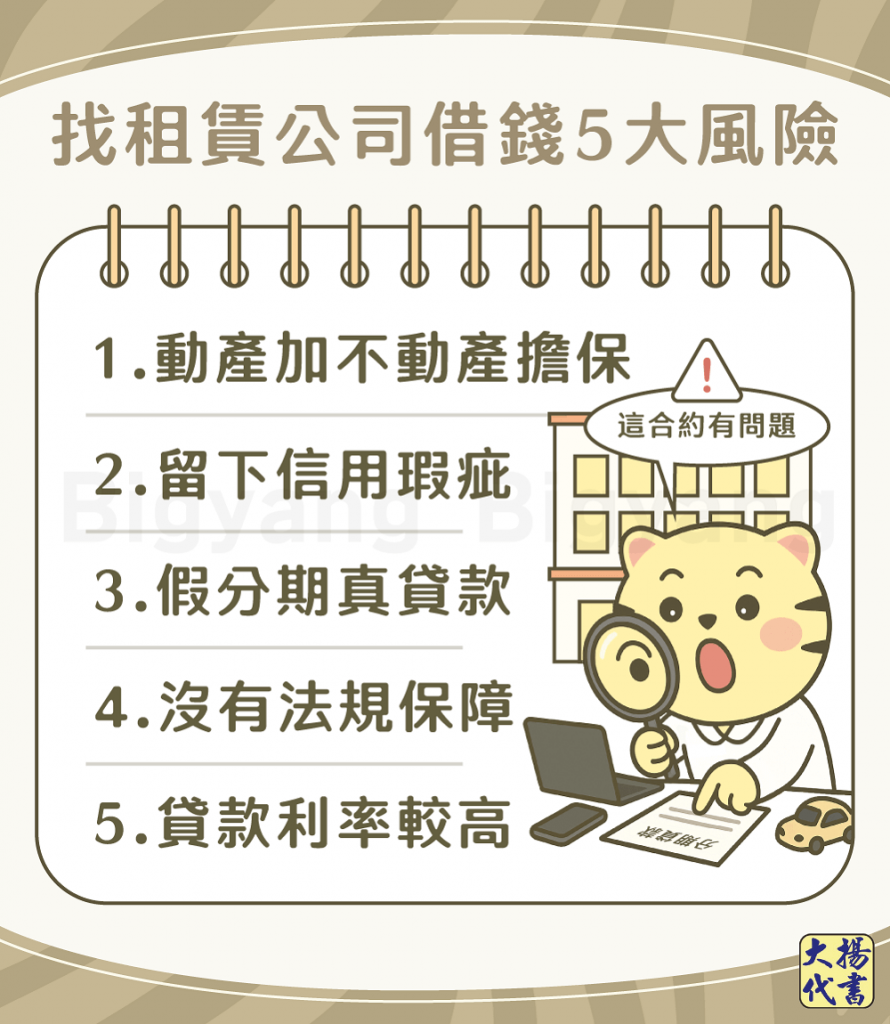 找租賃公司借錢5大風險－大揚代書