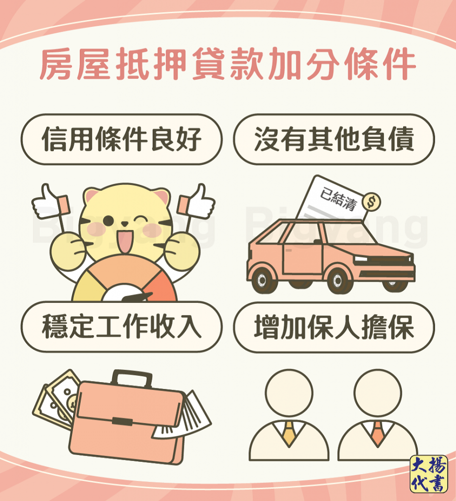 房屋抵押貸款加分條件-大揚代書