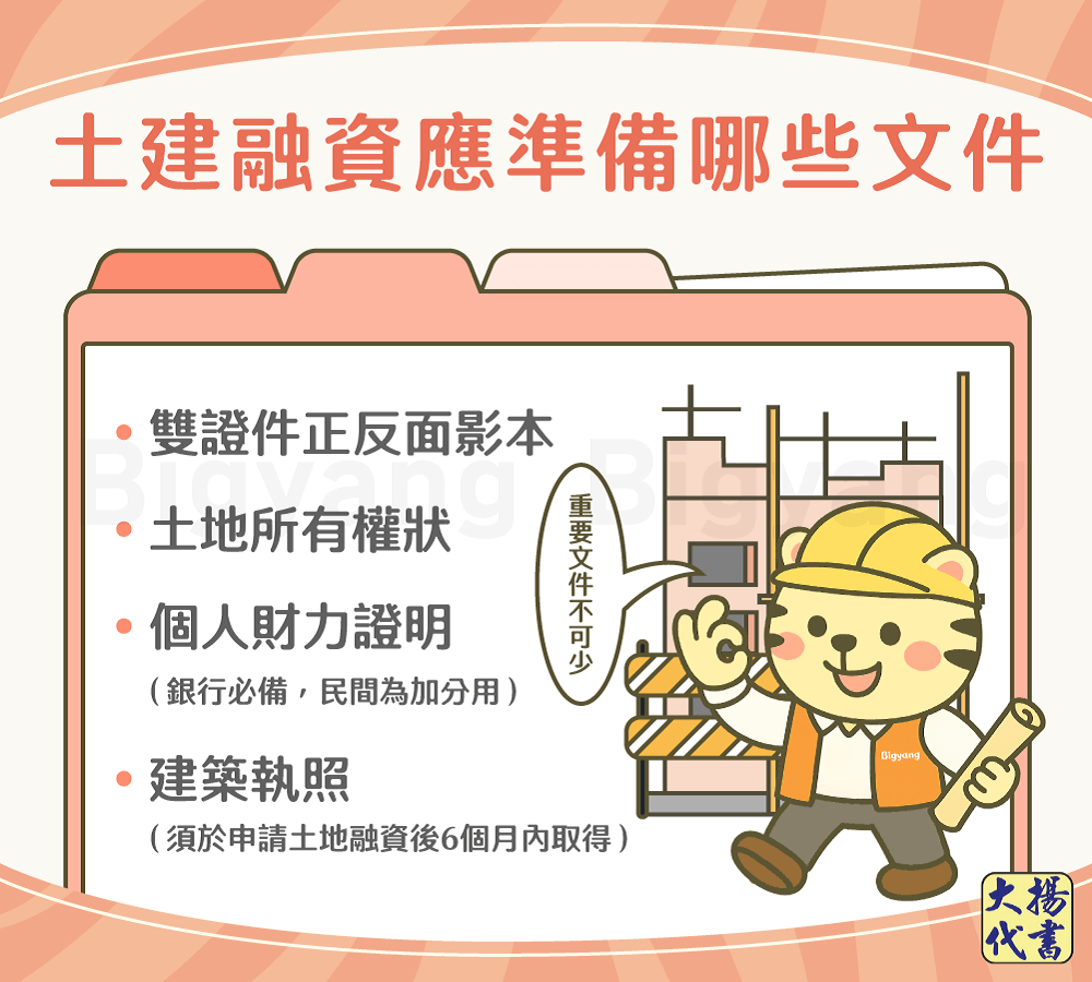 土建融資應準備哪些文件-大揚代書