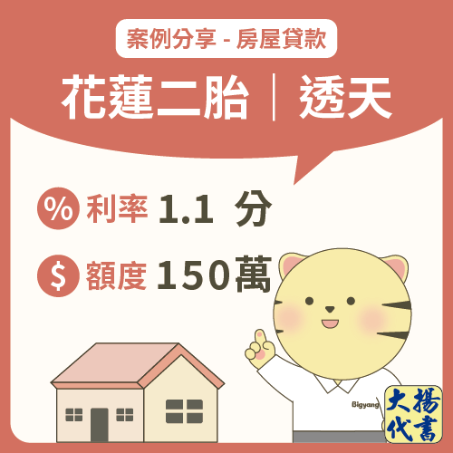 花蓮房屋二胎|透天150萬-大揚代書