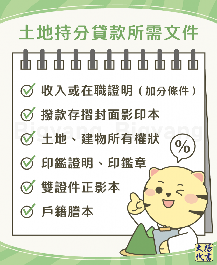 土地持分貸款所需文件-大揚代書