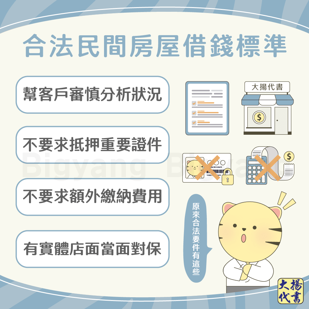 合法民間房屋借錢標準－大揚代書