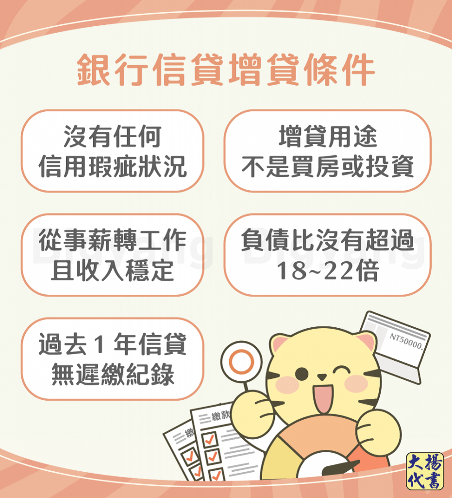 銀行信貸增貸條件-大揚代書