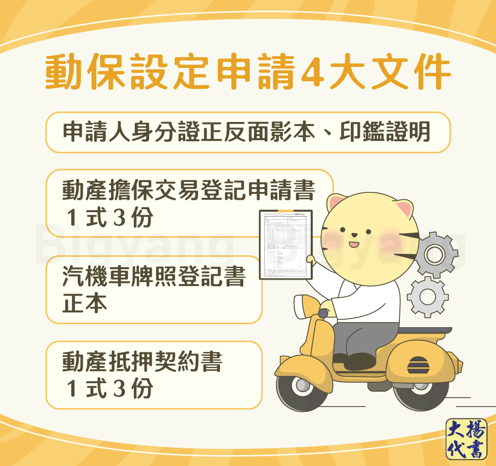 動保設定申請4大文件-大揚代書