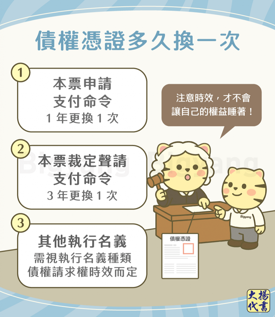 債權憑證多久要換發－大揚代書