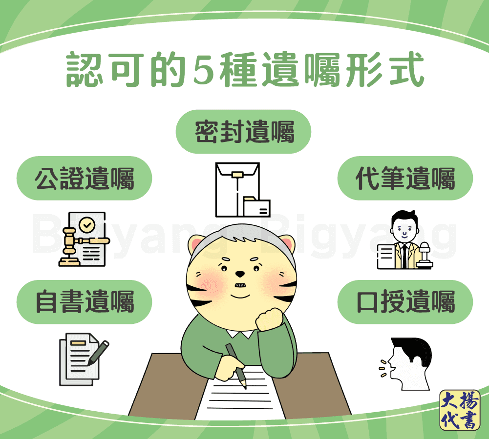 認可的5種遺囑形式－大揚代書