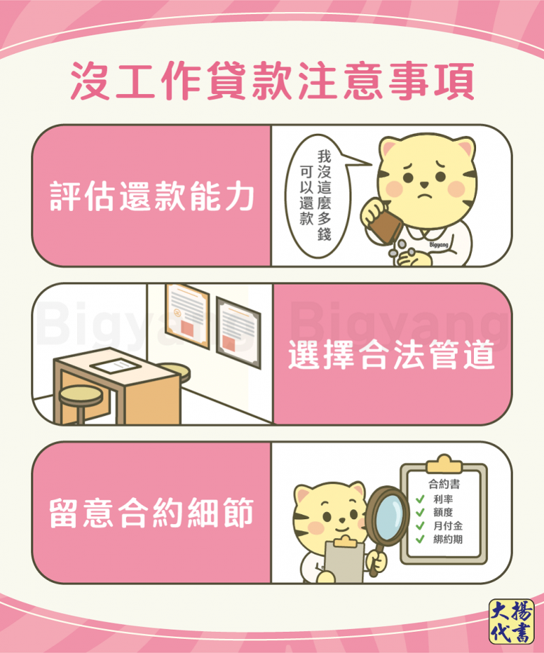 沒工作貸款注意事項－大揚代書