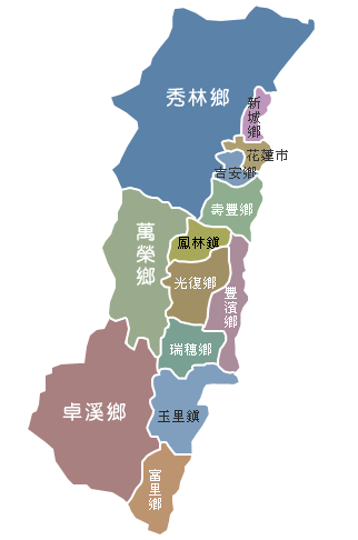 花蓮縣行政區域圖