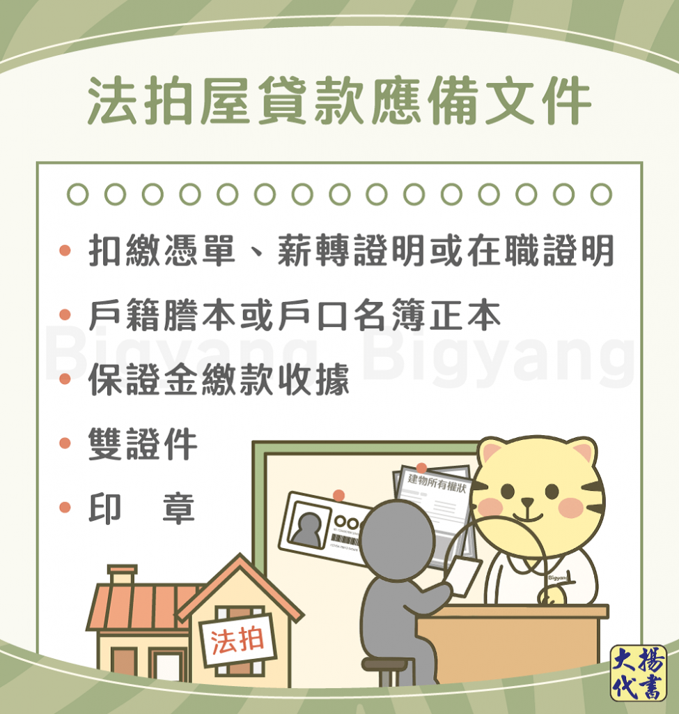 法拍屋貸款應備文件－大揚代書