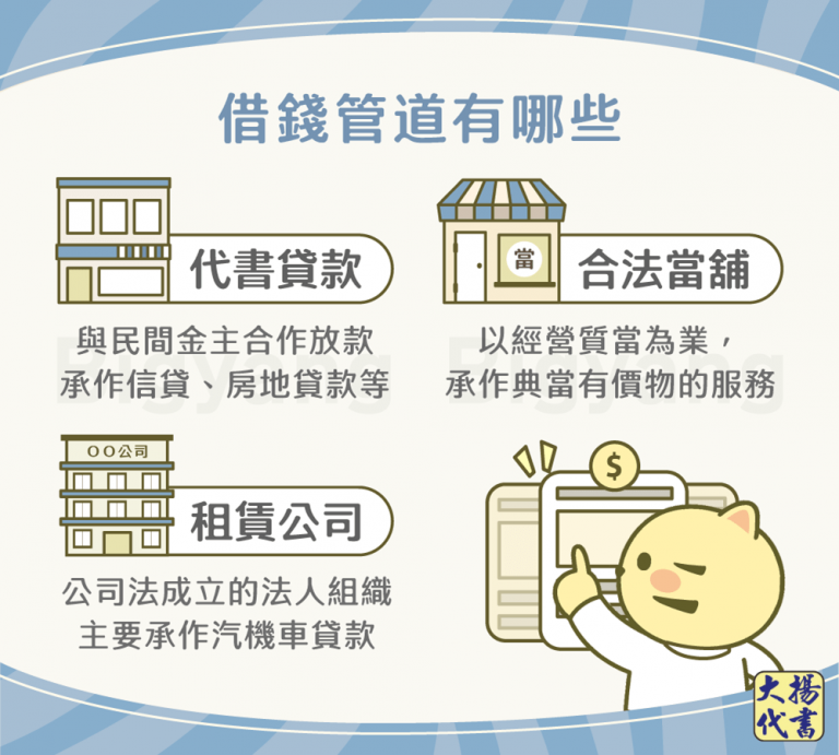 借錢管道有哪些－大揚代書